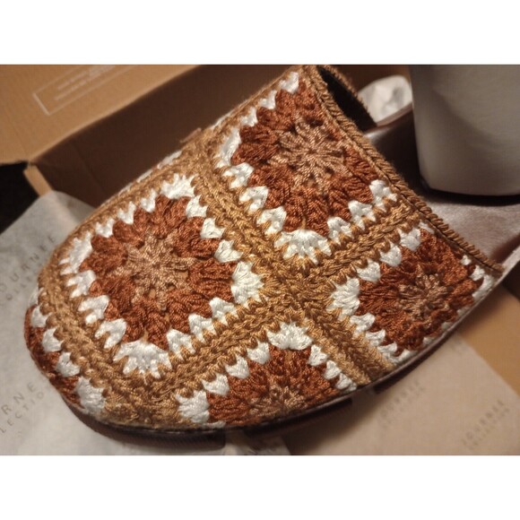 Journee Dorit Tru Comfort Foam Crochet Sandal Block Heels Vintage Afghan Style - Picture 3 of 13